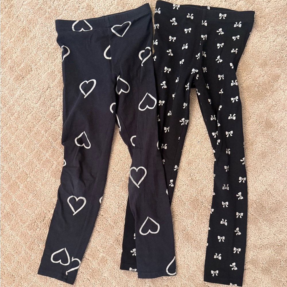 Set of 2 Pairs of Girls Leggings 6/7 Small